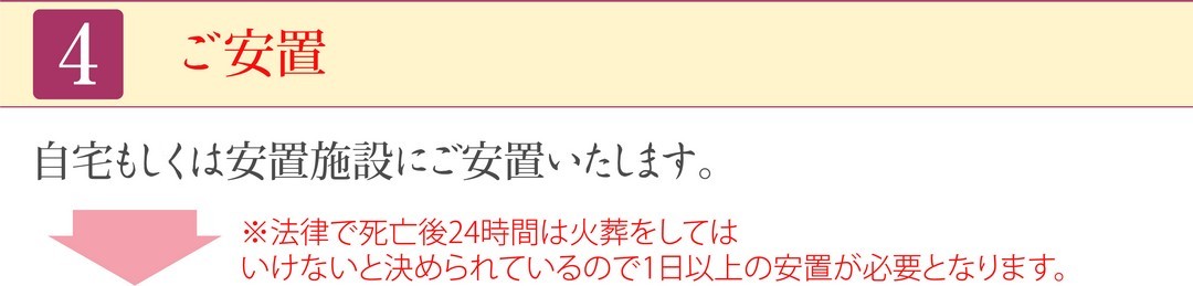 自宅もしくは安置施設にご安置いたします ご安置