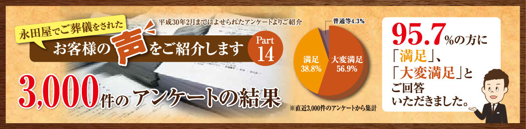 永田屋でご葬儀をされたお客様の声