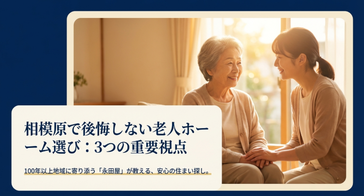 後悔しない老人ホームの選び方100年以上地域に寄り添う、永田屋が教える3つの重要ポイント